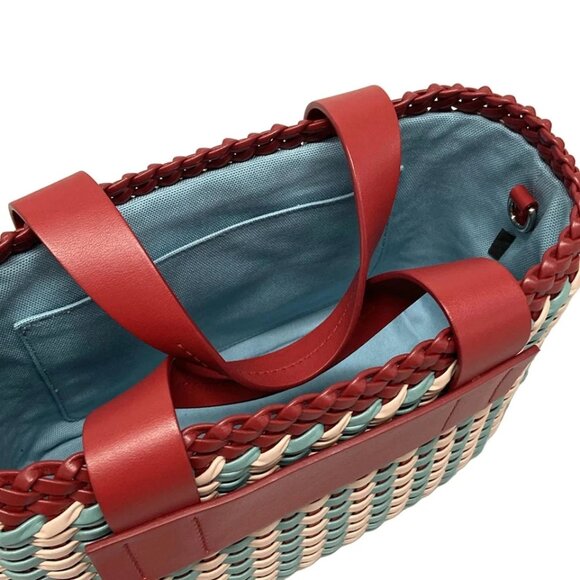 miumiu - Fuoco Orchid (pink) Light Blue Red) leather) Tote Bag 757-081625 - Picture 9 of 14